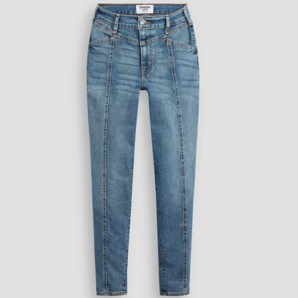 New! Denizen Levi's Mom Jean High Waist Super Stretch Medium Wash Juniors 1/25